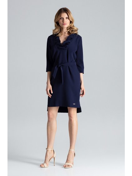 Modré šaty s mašlí M644 Navy
