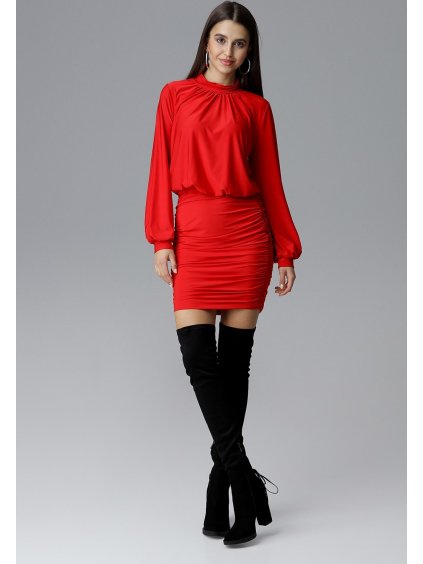 Červené šaty s volánkem M635 Red