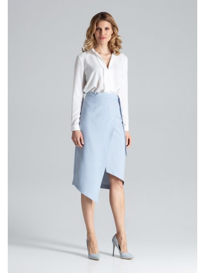 Modrá skládaná sukně M629 Light Blue