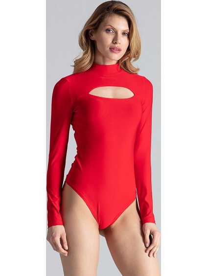 Červené body odhalující dekolt M649 Red