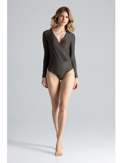 Zelené body s hlubším výstřihem M648 Olive