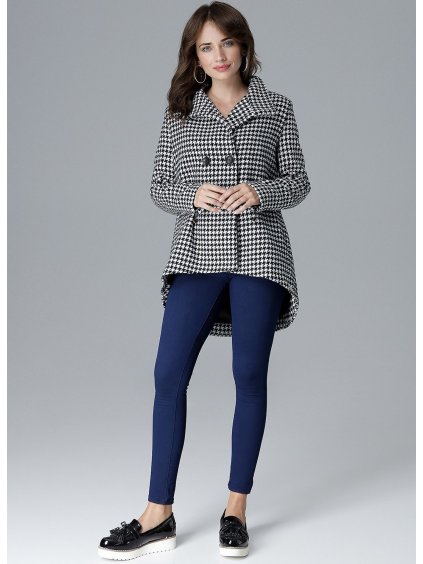 Černobílý asymetrický kabát