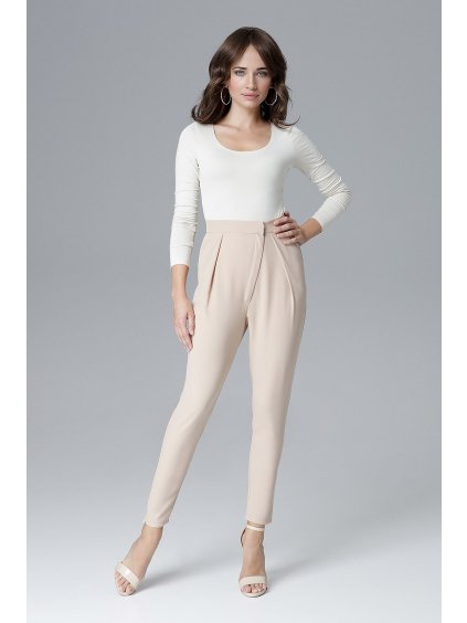 Béžové elegantní kalhoty