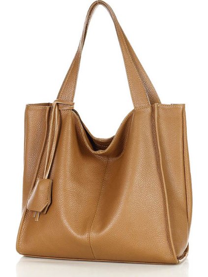 MARCO MAZZINI Camel dámská kožená shopper kabelka