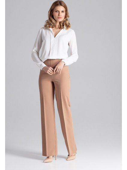 Hnědé elegantní kalhoty (Velikost S)