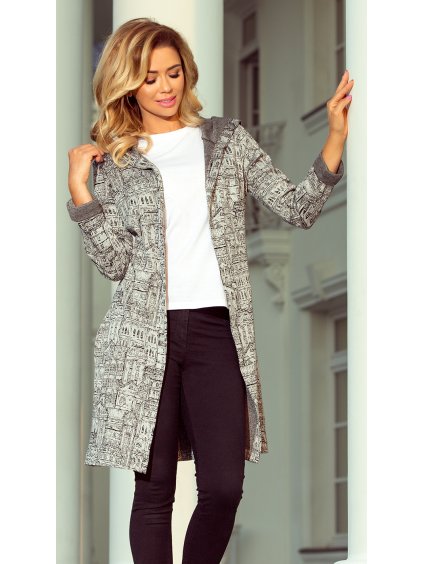 Šedý kabátek s kapucí COLETTE