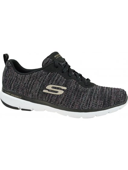 ČERNÉ DÁMSKÉ TENISKY SKECHERS FLEX APPEAL 3.0 ENDLESS GLAMOUR