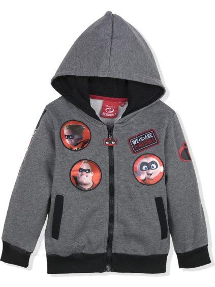 Úžasňákovi 2 Šedá mikina s kapucí (Velikost 98)
