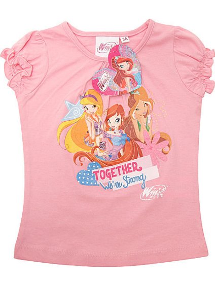 Winx Club dívčí růžové tričko Together