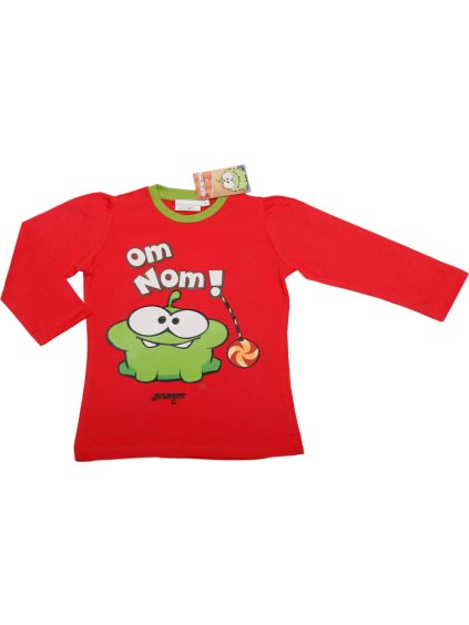 Cut the Rope červené dívčí tričko s dlouhým rukávem