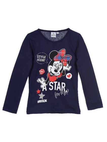 Disney Minnie Mouse Modré tričko s dlouhým rukávem
