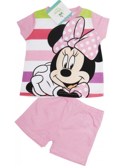 MINNIE DÍVČÍ RŮŽOVÝ LETNÍ SET TRIČKO + KRAŤASY