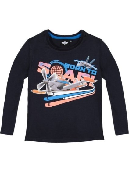 Disney Planes - Dusty černé tričko s dlouhým rukávem pro kluky