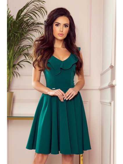 Elegantní zelené šaty s hlubokým výstřihem LANA