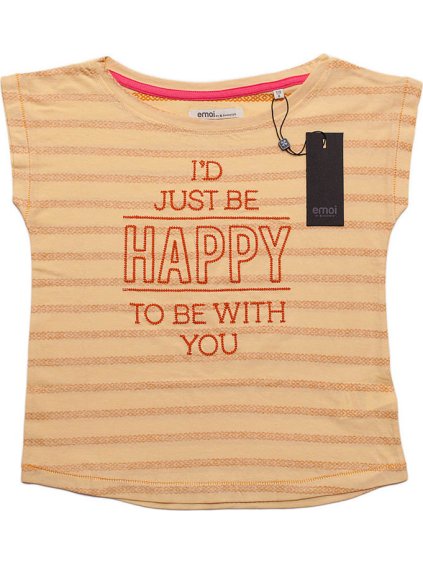 EMOI Žluté tričko pro slečny Happy