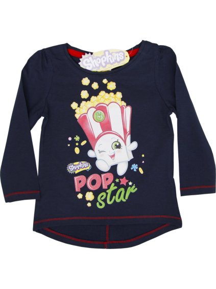 Shopkins Modré tričko POP STAR (Velikost 98)