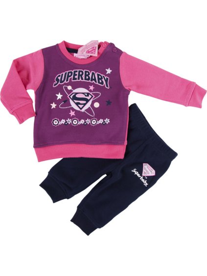 Super Baby růžová tepláková souprava (Velikost 67)