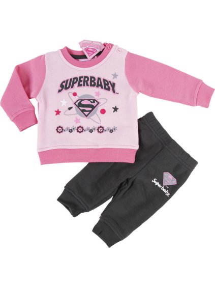 Super Baby dívčí světle růžová tepláková souprava (Velikost 67)