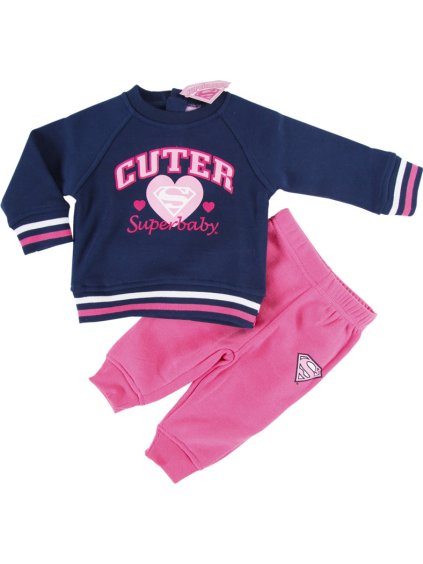 Super Baby dívčí růžovo/modrá tepláková souprava