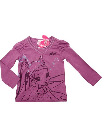 Winx Club fialové dívčí tričko s dlouhým rukávem