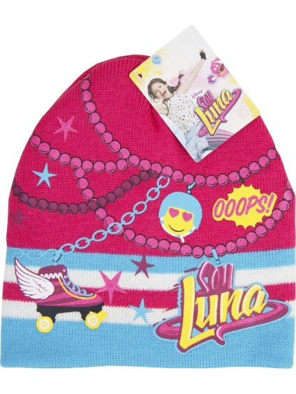 Soy Luna dívčí růžová pruhovaná čepice