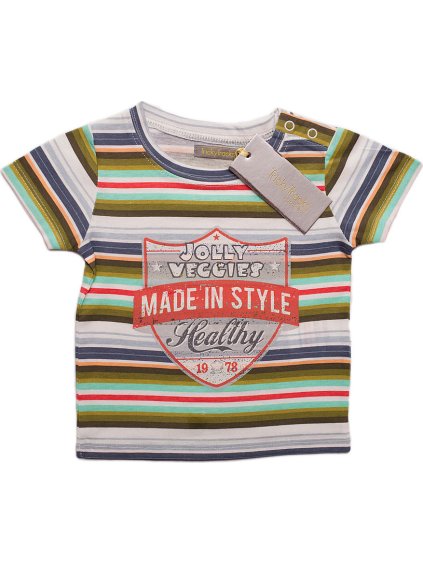 Chlapecké barevné pruhované tričko Made in styl