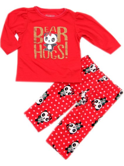 Colorful panda dívčí červené pyžamo