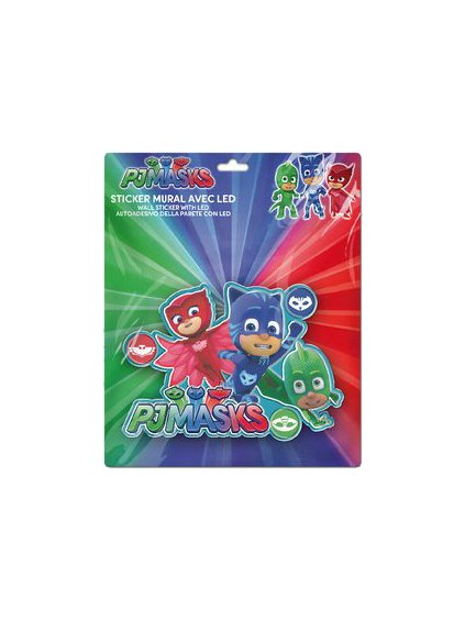 PJ MASKS SAMOLEPÍCÍ NÁSTĚNNÁ LED LAMPA