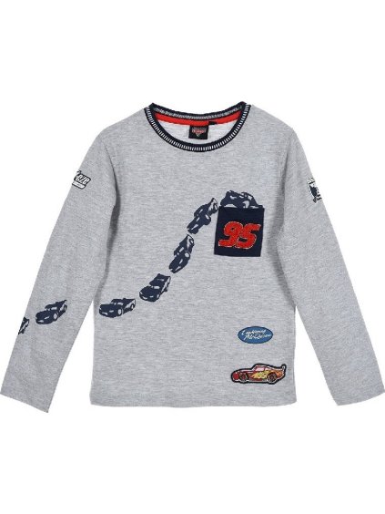 Cars chlapecké šedé tričko s dlouhým rukávem