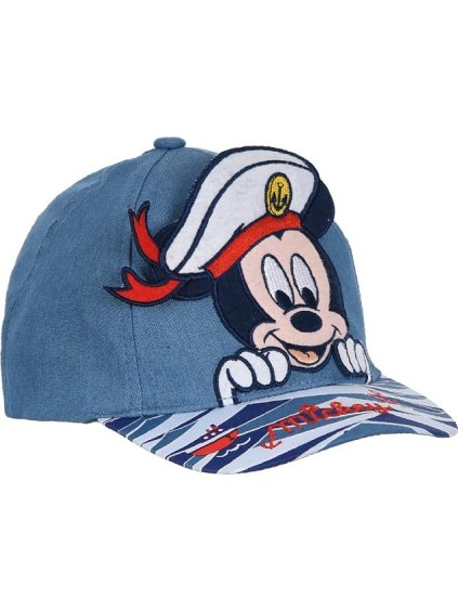 Modrá džínová chlapecká kšiltovka Mickey Mouse