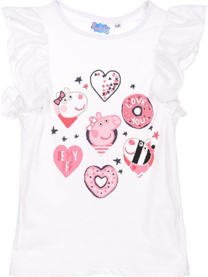 Prasátko Pepa - Bílé dívčí tričko (Velikost 104)