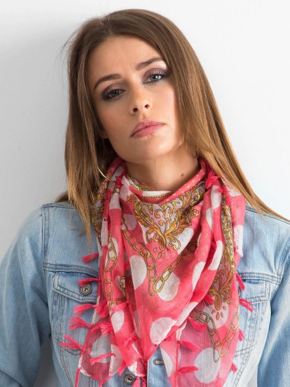 Korálový dámský šátek se vzory