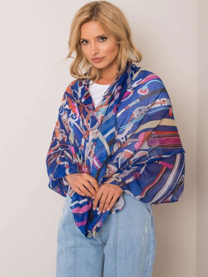 Dámský tmavě modrý barevný šátek