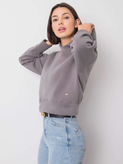 Dámská šedá mikina do pasu