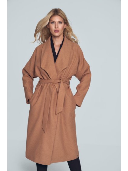 Hnědý dámský kabát