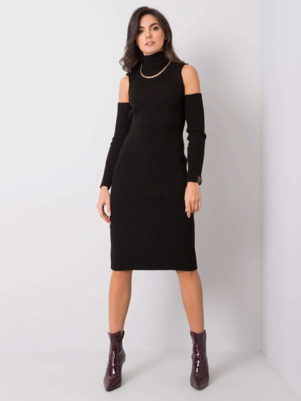 Černé uplé šaty s průstřihy