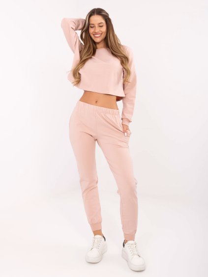 Pudrová dámská tepláková souprava