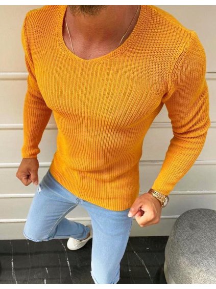 Hořčicový svetr pro muže