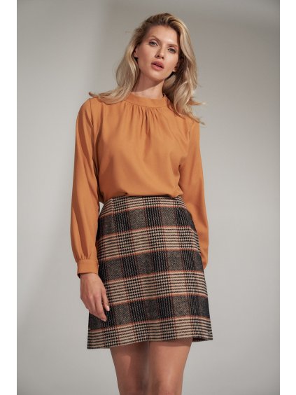 Karamelová dámská elegantní halenka