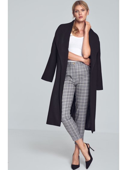 Šedé dámské kárované kalhoty