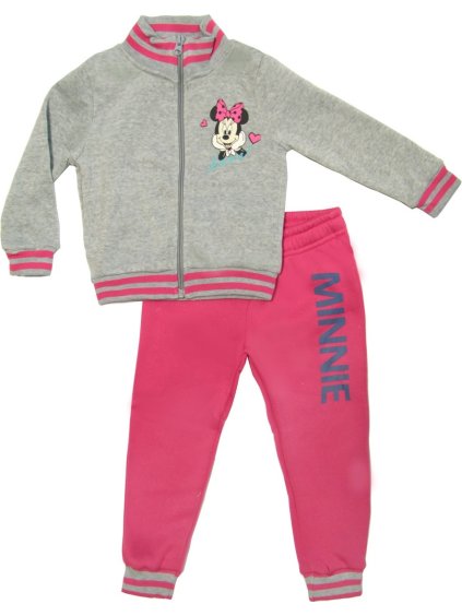 Minnie Mouse - šedo růžová dívčí tepláková souprava