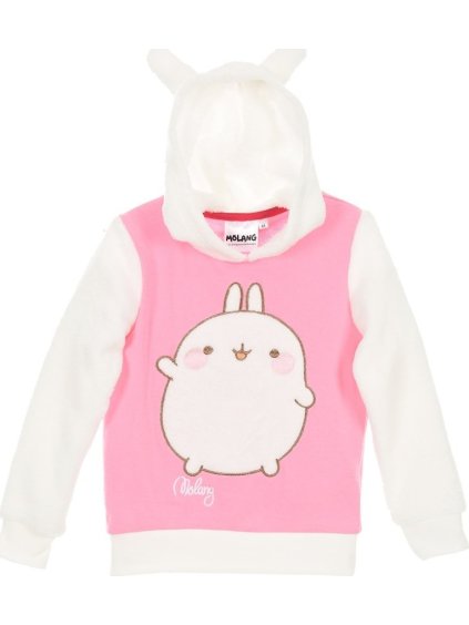MÖLANG - Bílo-růžová dívčí mikina (Velikost 98)
