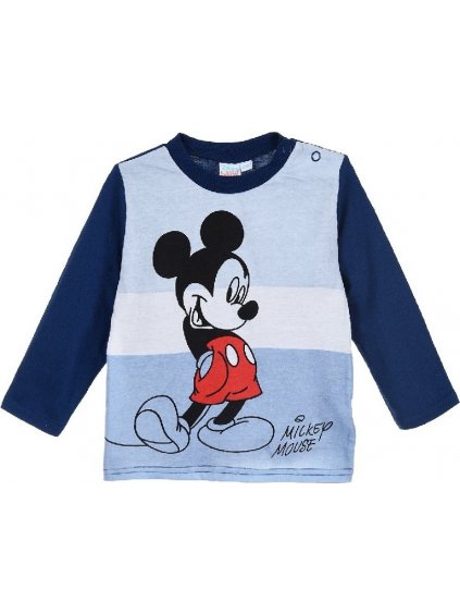 MICKEY MOUSE MODRÉ CHLAPECKÉ TRIČKO S DLOUHÝM RUKÁVEM