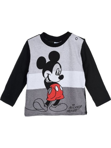 MICKEY MOUSE ČERNÉ CHLAPECKÉ TRIČKO S DLOUHÝM RUKÁVEM