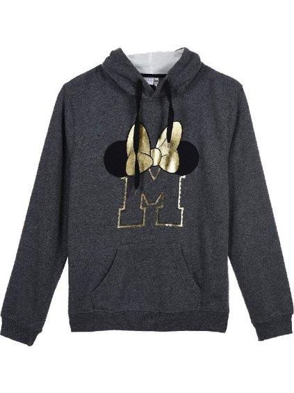 Minnie Mouse tmavě šedá dámská mikina s kapucí