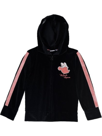 Minnie Mouse černá velurová dívčí mikina (Velikost 98)