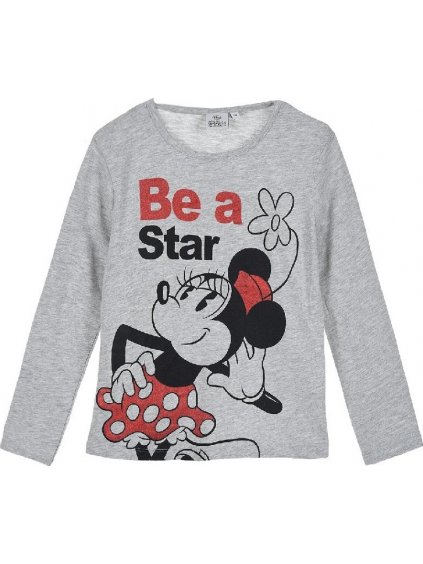 DISNEY MINNIE MOUSE DÍVČÍ ŠEDÉ TRIČKO S DLOUHÝMI RUKÁVY