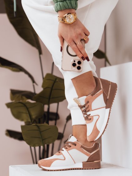 Růžovo-béžové dámské stylové tenisky