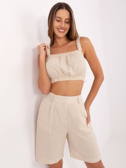 Béžový dámský letní komplet
