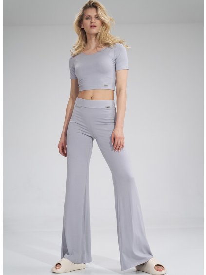 Světle šedé legíny do zvonu